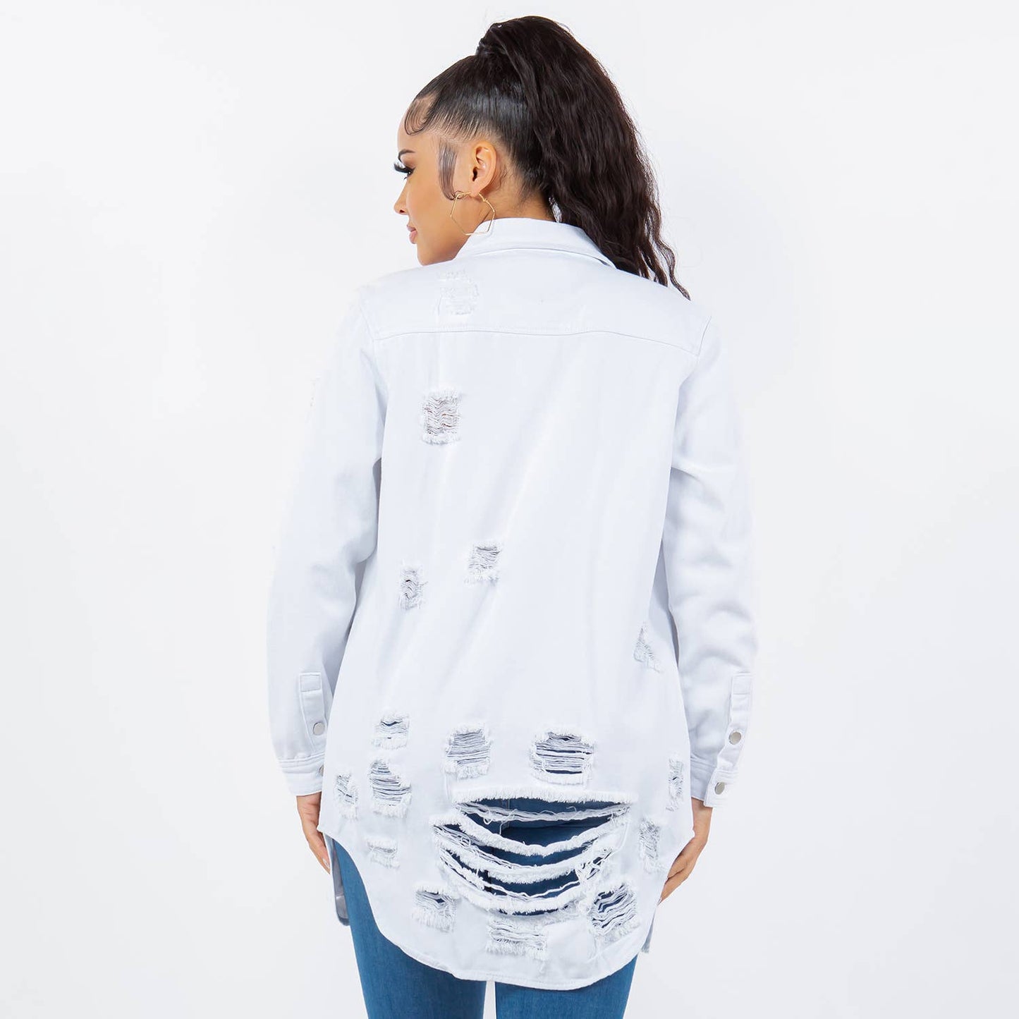 LONG LENGTH DENIM SHIRTS JACKET-RJK3712SI