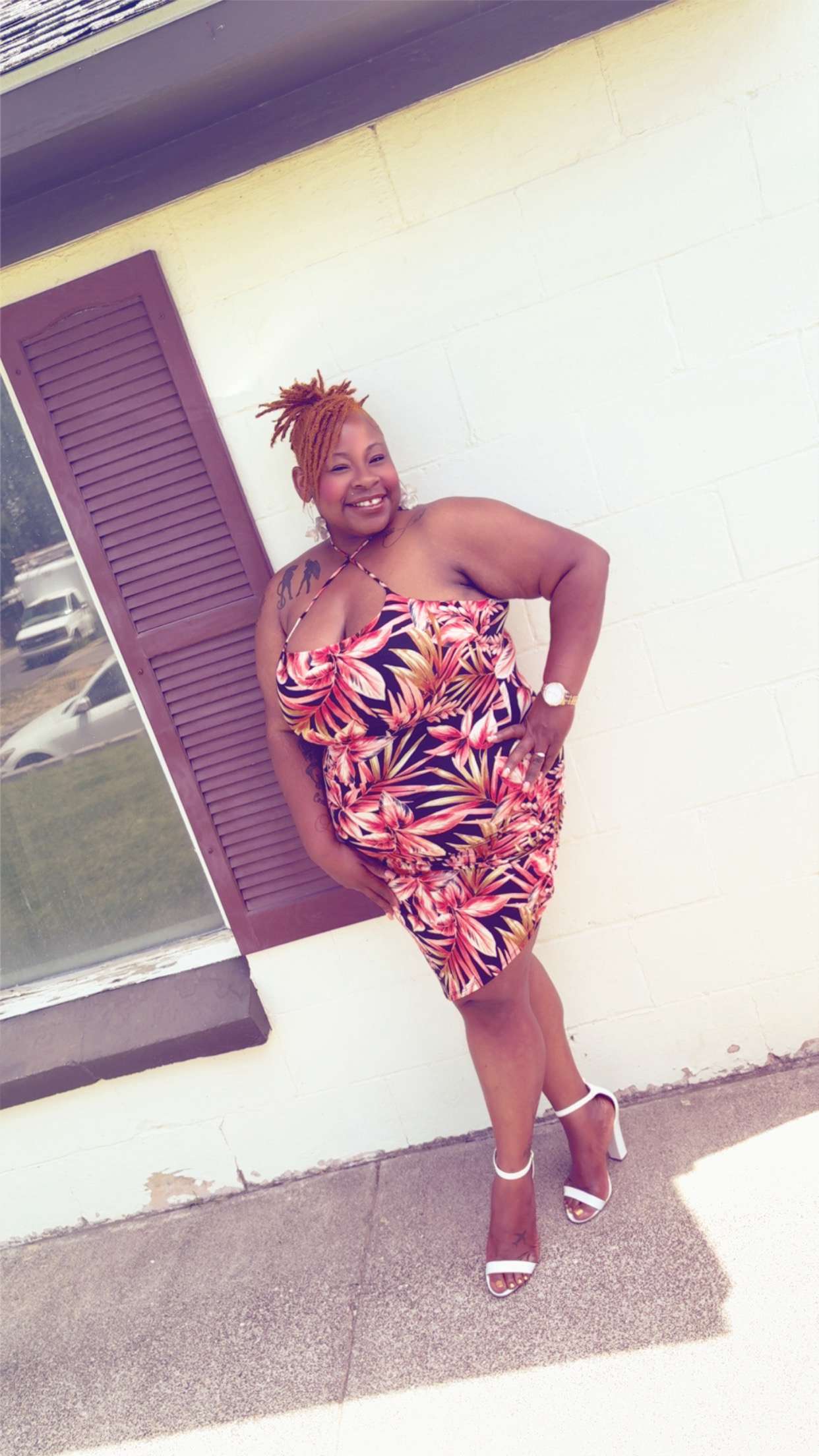 Royal Floral Body Con Dress