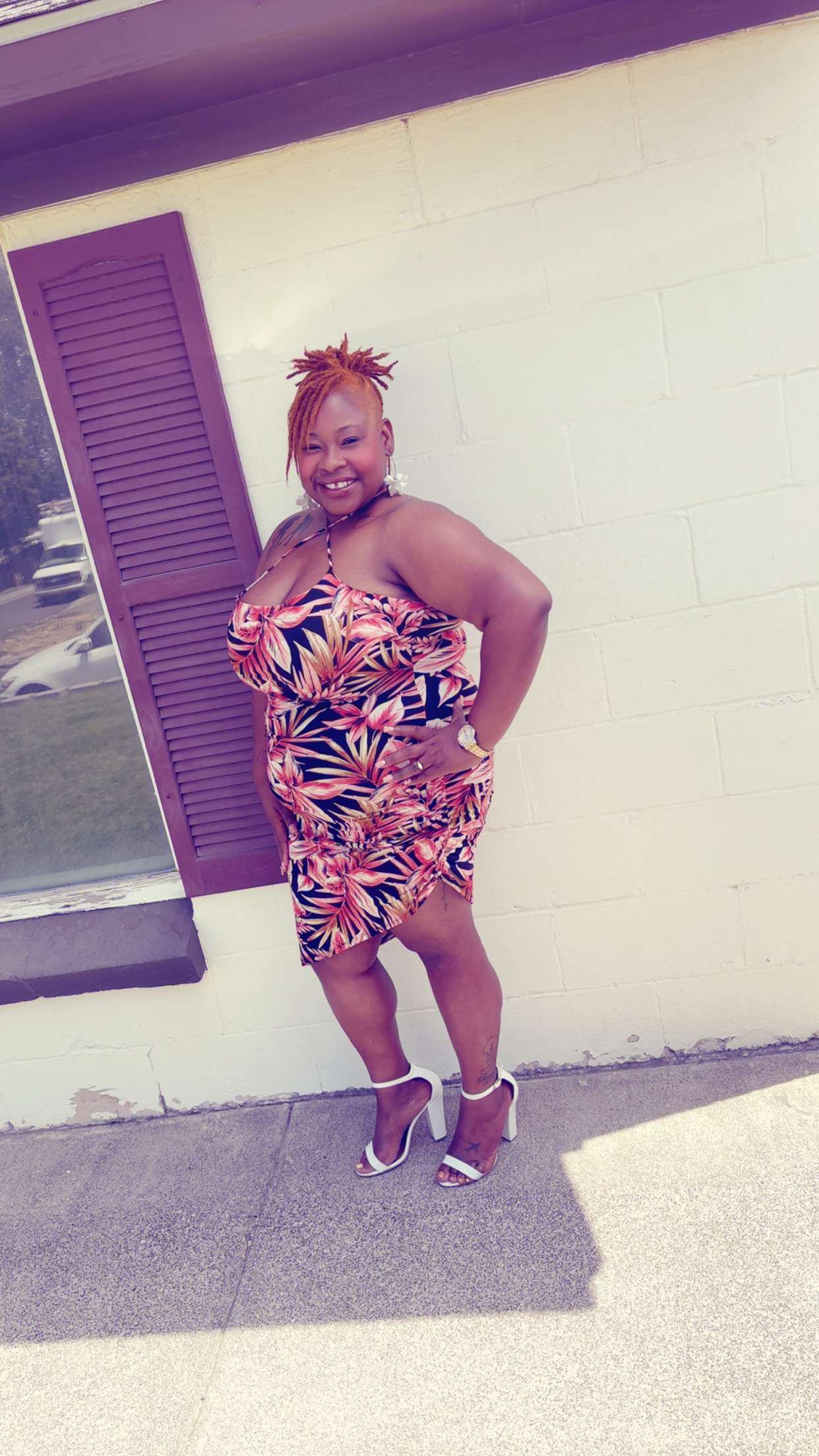 Royal Floral Body Con Dress