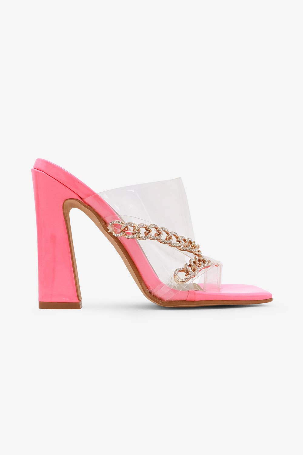 MARMELA - Chunky Fun Heel, Gold Chain Detail, TPU Upper